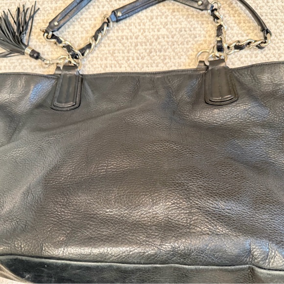 Elegant Coach Colette Black Leather Tote Bag - Picture 7 of 9